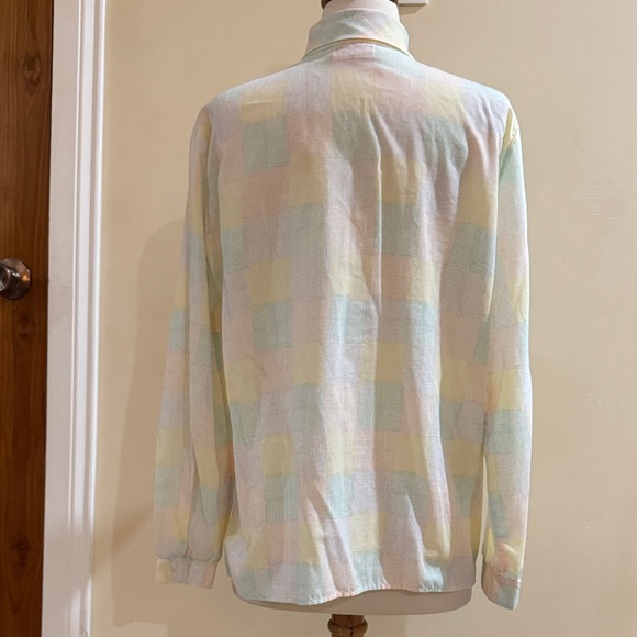 Country Suburban Pastel Rainbow Grid Blouse - Picture 3 of 4